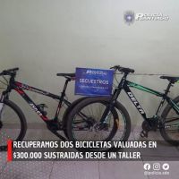 Recuperan bicicletas valuadas en $300.000