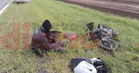 Motociclista terminó hospitalizado tras derrapar en la Ruta 9