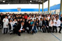 Zamora inauguró dos edificios educativos y una posta sanitaria, y entregó 20 viviendas sociales en Colonia San Juan