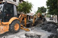 La Municipalidad trabaja en la reconstrucción de un tramo del desagüe de calle Viamonte
